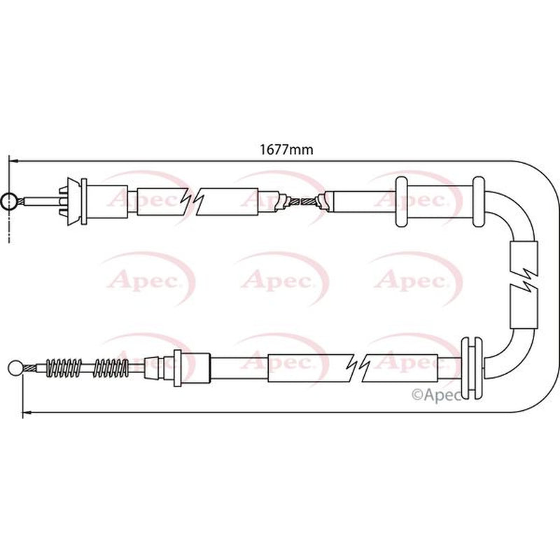Apec Handbrake Cable Right Rear fits Citroën Nemo 2009-2010 1.3 1.4