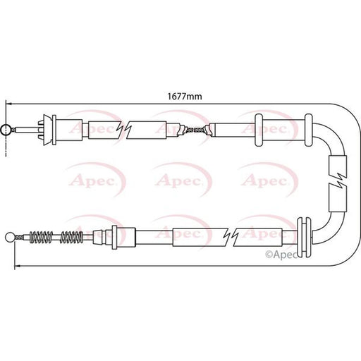 Apec Handbrake Cable Right Rear fits Citroën Nemo 2009-2010 1.3 1.4