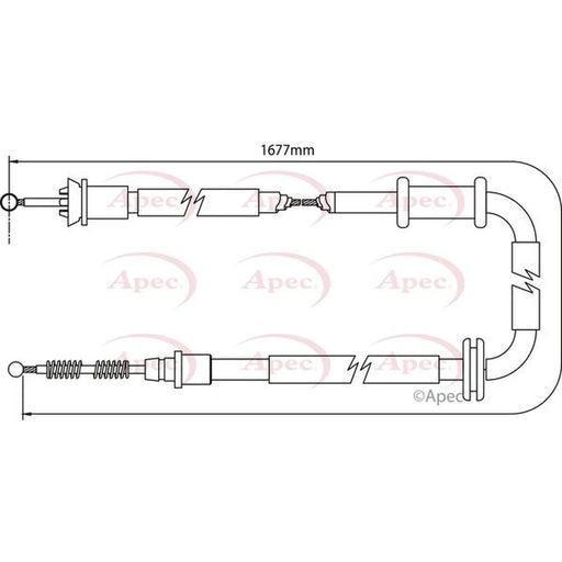 Apec Handbrake Cable Right Rear CAB1065