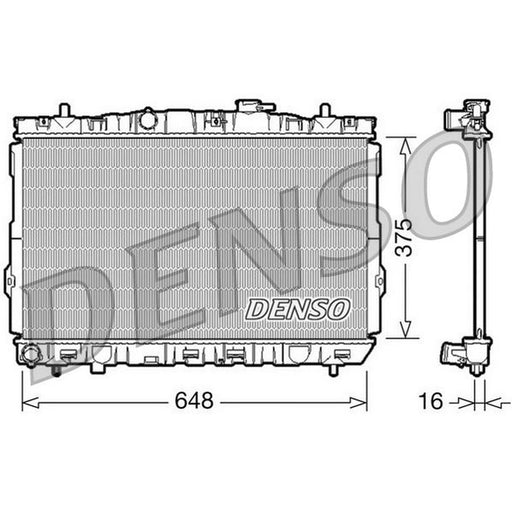 Denso Engine Radiator fits Hyundai Coupe I 1996-2002 2.0