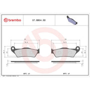 Brembo 2 x Front Brake Pad Set fits BMW G 2007-2010