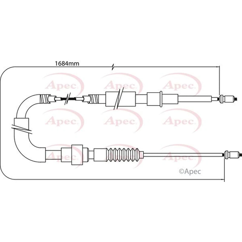 Apec Handbrake Cable Right Rear CAB1403