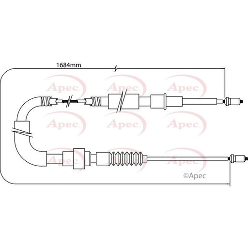 Apec Handbrake Cable Right Rear CAB1403