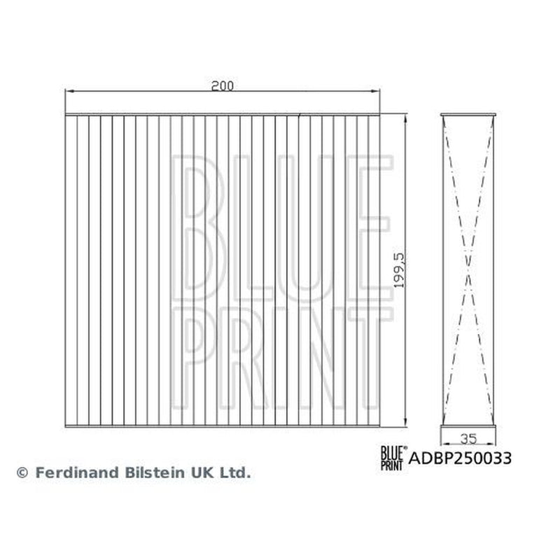Blue Print Cabin Air Filter (Pollen Filter) fits Kg Mobility Korando 2023 on 1.5