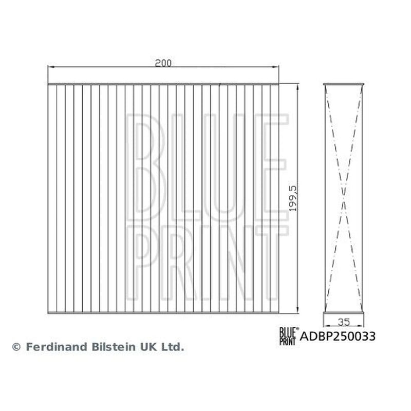 Blue Print Cabin Air Filter (Pollen Filter) ADBP250033