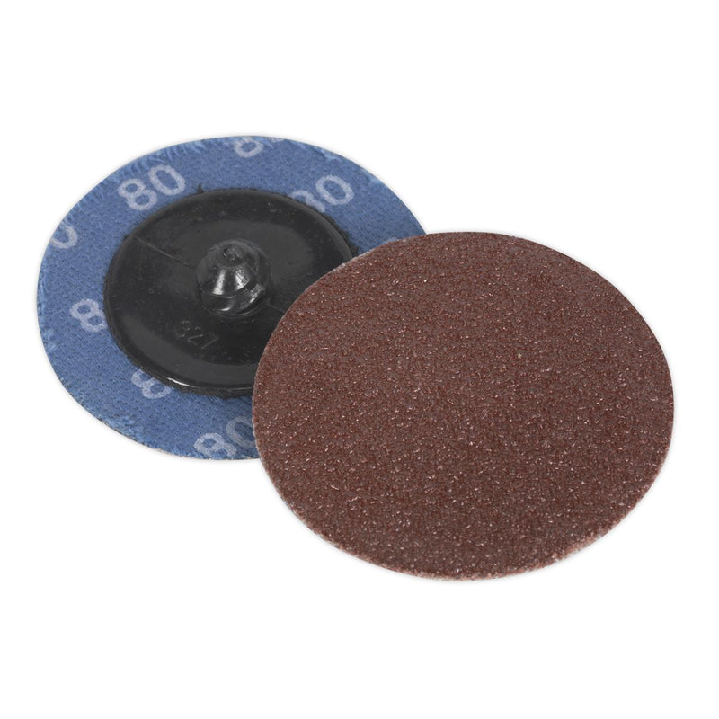 Sealey Quick Change Sanding Disc 50mm 80Grit Pack of 10 PTCQC5080 Sealey  - Dynamic Drive