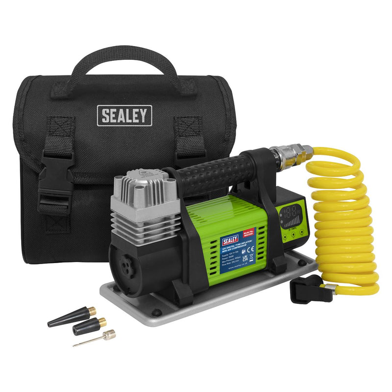 Sealey Digital Tyre Inflator/Mini Air Compressor 12V MAC04D Sealey - Dynamic Drive