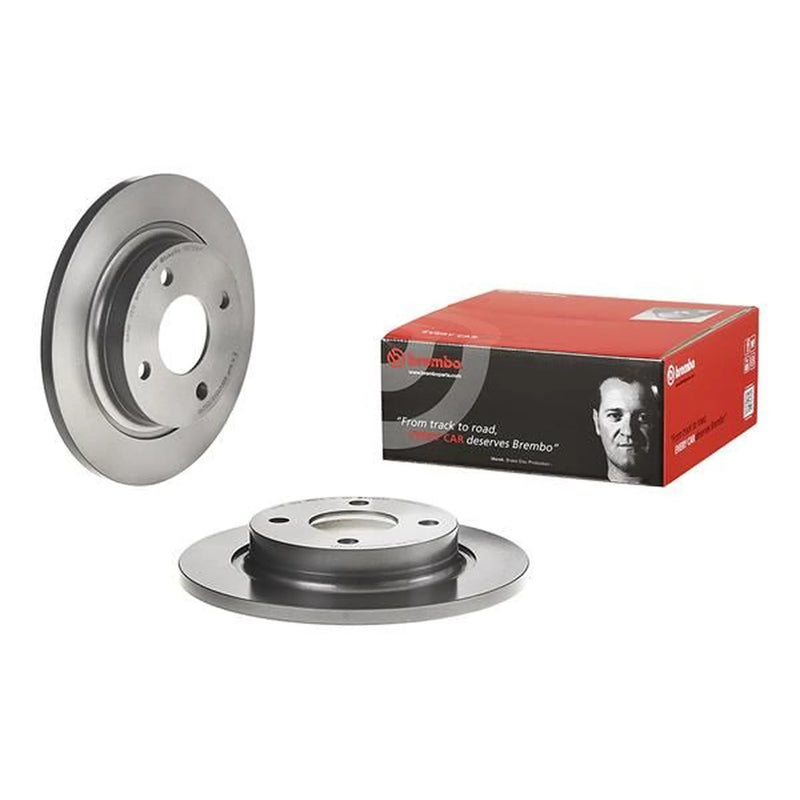Brembo 2 x Solid Brake Discs fits Ford Fiesta VII 2017-2021 1.0 1.1 1.5