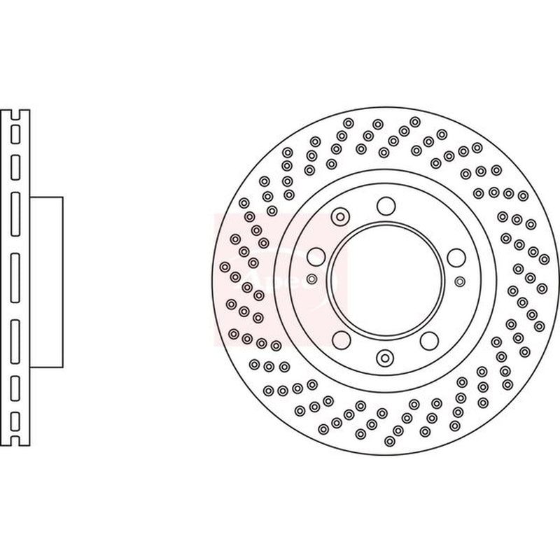 Apec 2 x Perforated/Vented Brake Discs fits Porsche 911 1993-1997 3.6