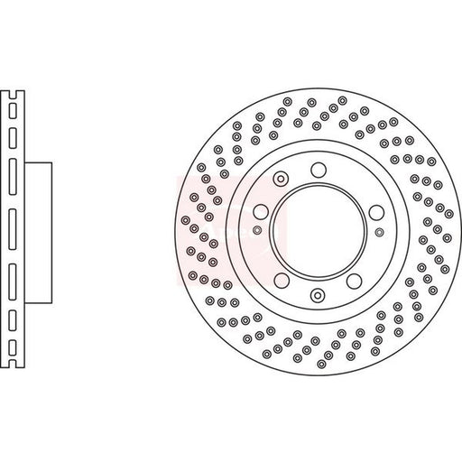 Apec 2 x Perforated/Vented Brake Discs fits Porsche 911 1993-1997 3.6