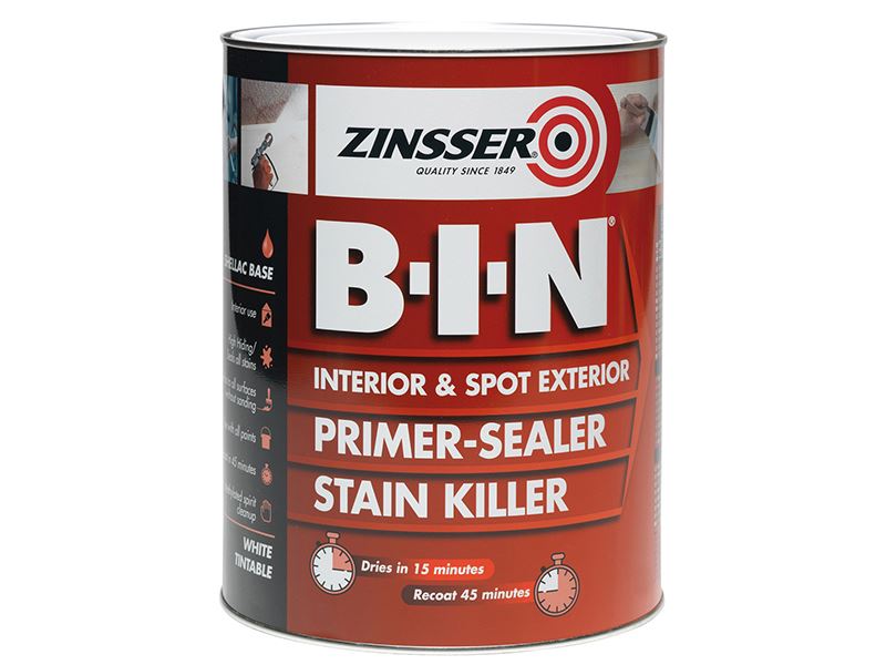 Zinsser B.I.N® Primer, Sealer & Stain Killer Paint White 5 litre Zinsser - Dynamic Drive