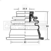 First Line Drive Shaft Bellow Kit Front Left fits Citroën Saxo 1996-2003 1.4 1.6