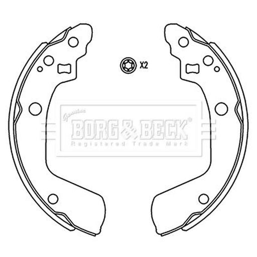Borg & Beck Brake Shoe Set Axle Kit BBS6509