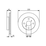 Bosch 2 x Vented Brake Discs