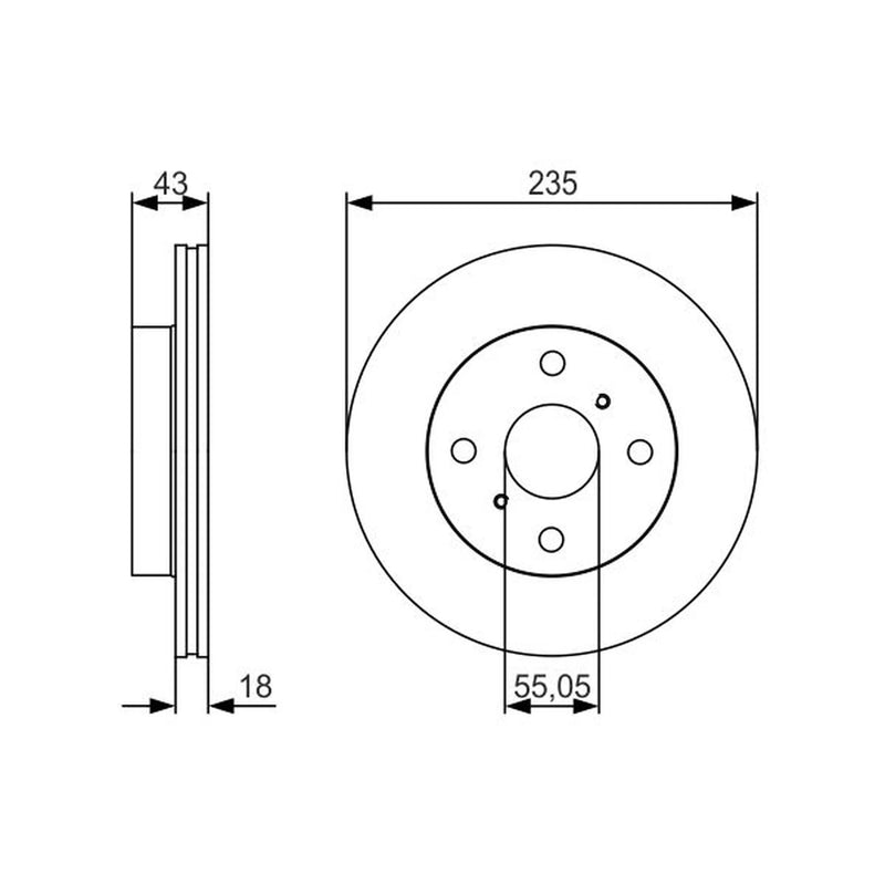 Bosch 2 x Vented Brake Discs
