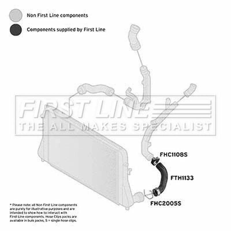 First Line Intercooler Turbo Charge Air Hose Front fits VW Tiguan 2007-2018 2.0