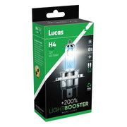 Lucas H4 12v LightBOOSTER 200% Brighter Upgrade Bulbs Headlight Headlamp Lucas - Dynamic Drive
