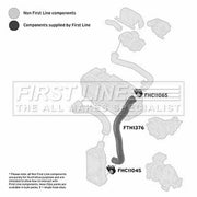First Line Intercooler Turbo Charge Air Hose fits Opel Vectra B 1997-2003