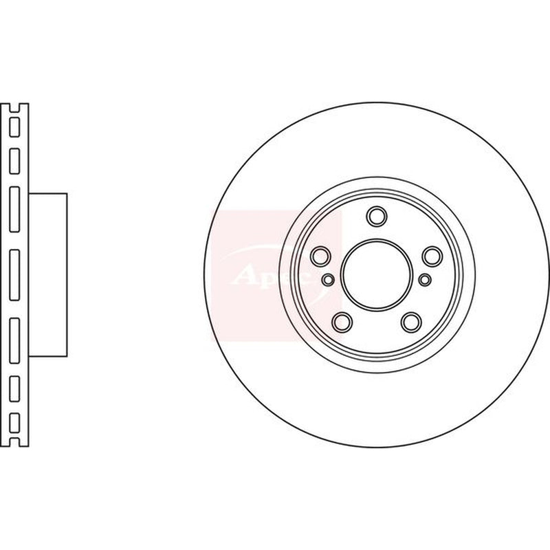 Apec 2 x Vented Brake Discs fits Toyota Hilux Vigo VII Pickup 2006-2015 2.5
