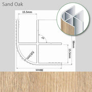 Corner Profile Sand Oak Finish 38 x 38 x 2200mm Morland - UK Camping And Leisure