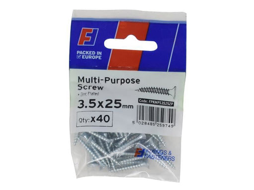 ForgeFix Multi-Purpose Pozi Screw CSK ST ZP 3.5 x 25mm ForgePack 40 ForgeFix - NN4 Online
