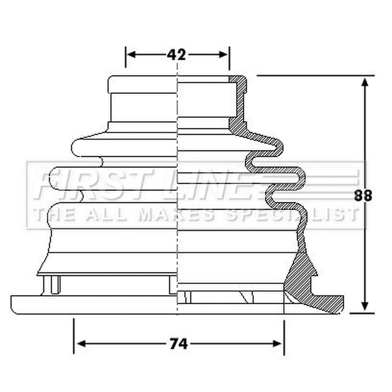 First Line Drive Shaft Bellow Kit Front Left fits Nissan Primastar 2006 on 2.0