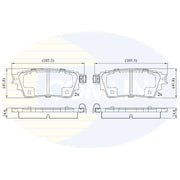 Comline Front & Rear Pads fits Mitsubishi Outlander III 2012-2022 2.0 2.2