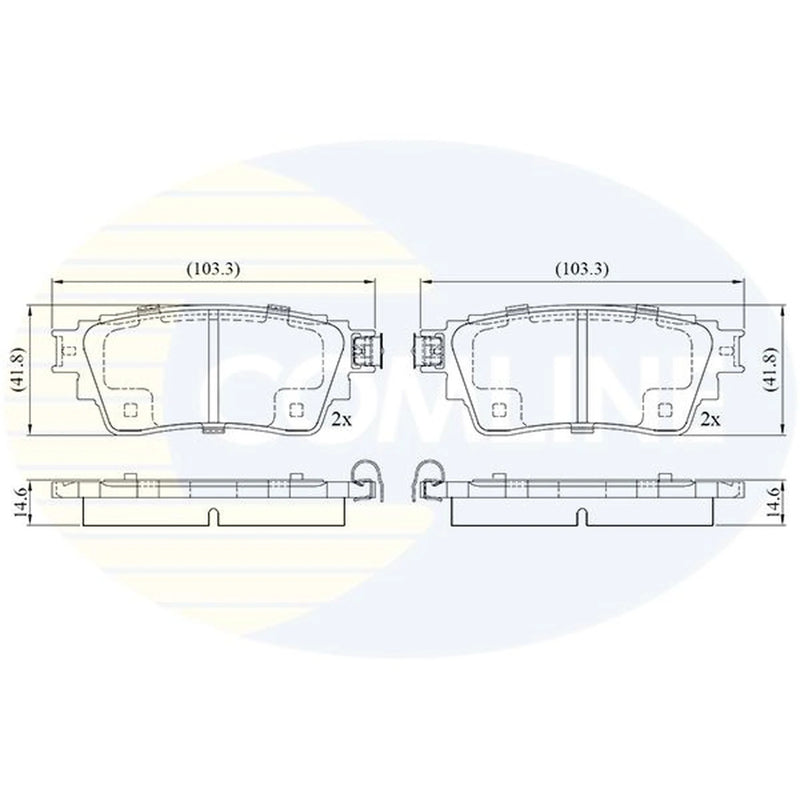 Comline 4 x Rear Brake Pad Set fits Mitsubishi Eclipse Cross 2017 on 1.5