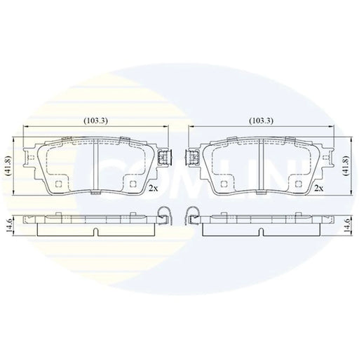 Comline 4 x Rear Brake Pad Set fits Mitsubishi Eclipse Cross 2017 on 1.5