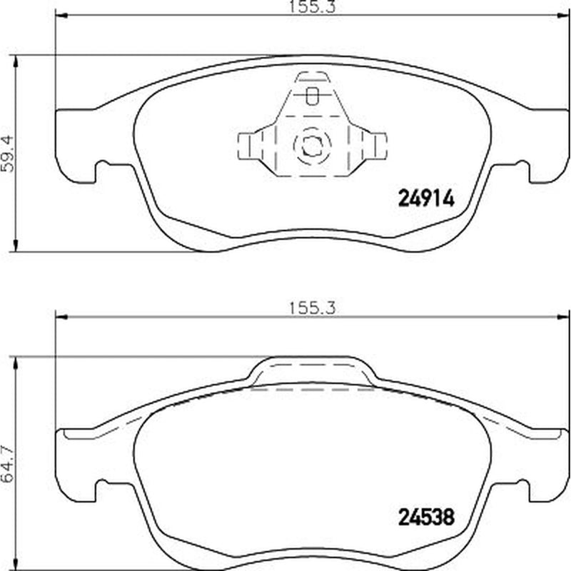 DON Front Brake Pad Set fits Dacia Dokker 2012-2021 1.2 1.3 1.5 1.6