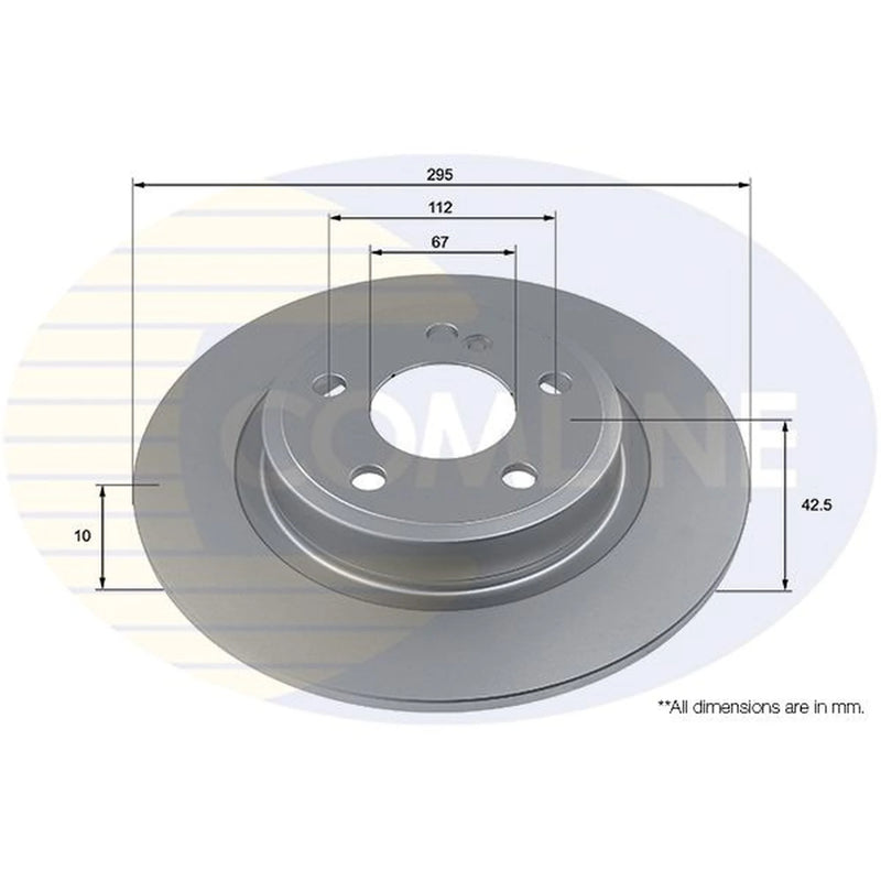 Comline 2 x Solid Rear Brake Discs ADC4036-x2