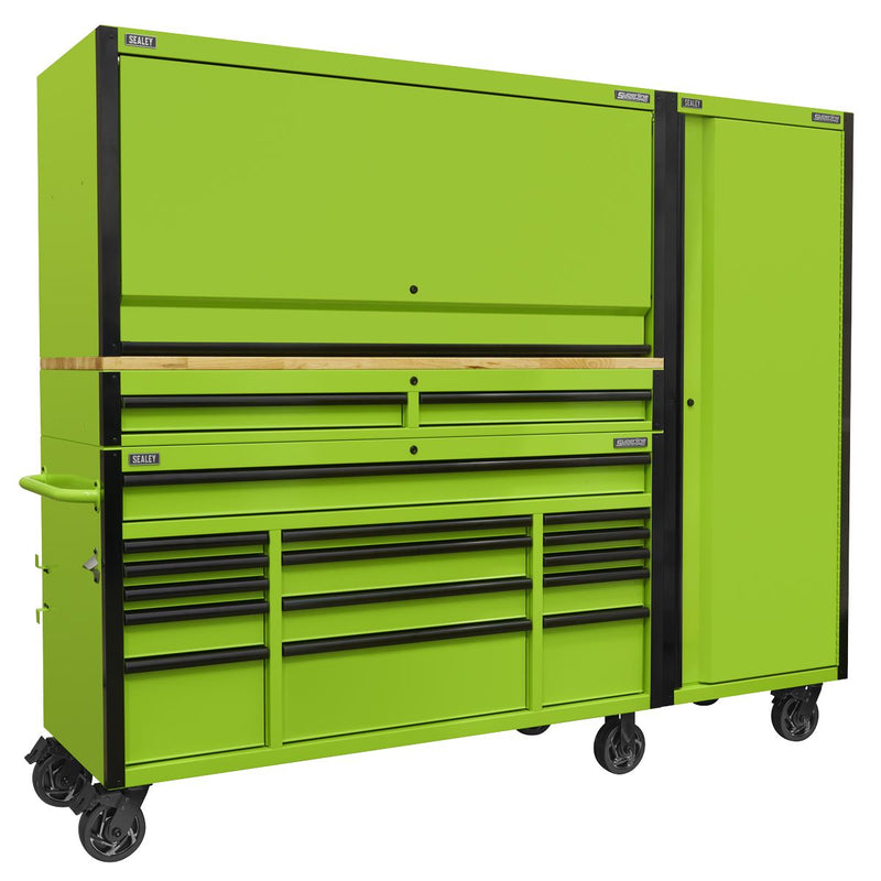 Superline PRO Black Edition Mobile Trolley Wooden Worktop Hutch 2 Drawer Riser Superline Pro - Dynamic Drive