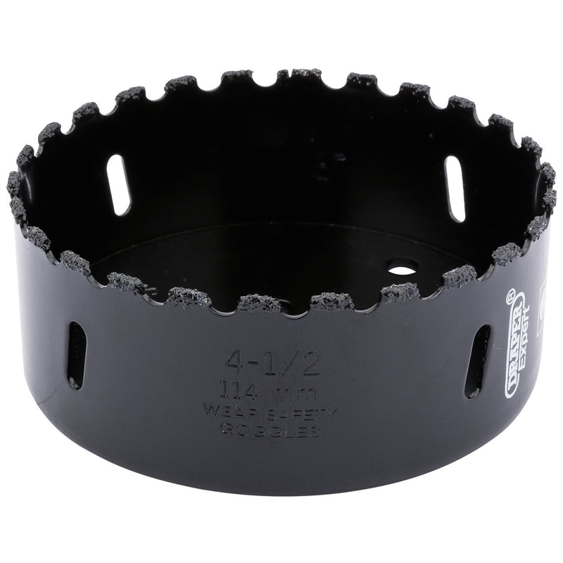 Draper Tungsten Carbide Grit Hole Saw, 114mm 34969 Draper - Dynamic Drive