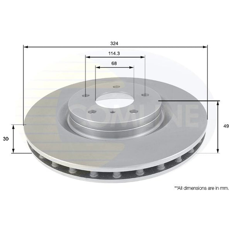Comline Front Brake Internally Vented Discs & Pads fits Infiniti G 2002-2006 3.5