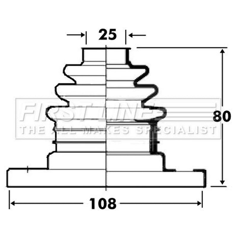 First Line Drive Shaft Bellow Kit Rear Left fits Alfa Romeo 147 2001-2010 1.9