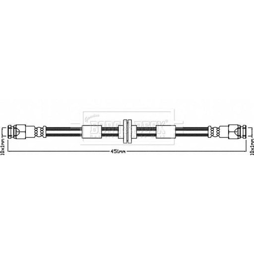 Borg & Beck Brake Hydraulic Hose Line Front Right BBH8318