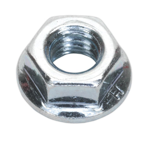 Sealey Flange Nut Serrated M6 Zinc Pack of 100 FN6 Sealey - Dynamic Drive