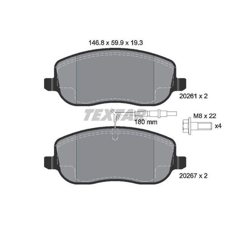 Textar Front Brake Pad Set 2026101