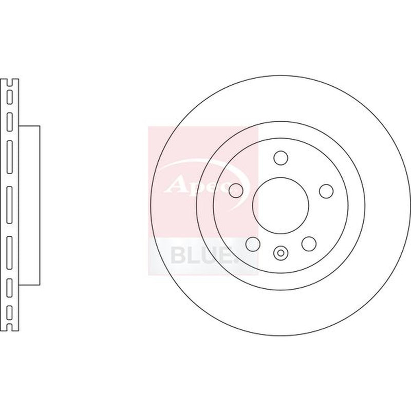 Apec 2 x Vented Brake Discs fits Volvo XC40 2018-2022