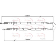 Apec Handbrake Cable Centre fits Opel Astra H 2004-2010 1.3 1.4 1.6 1.7 1.8