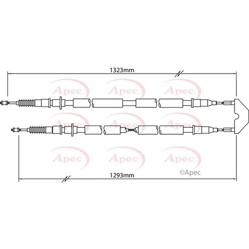 Apec Handbrake Cable Centre fits Opel Astra H 2004-2010 1.3 1.4 1.6 1.7 1.8