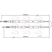 Apec Handbrake Cable Rear CAB1458