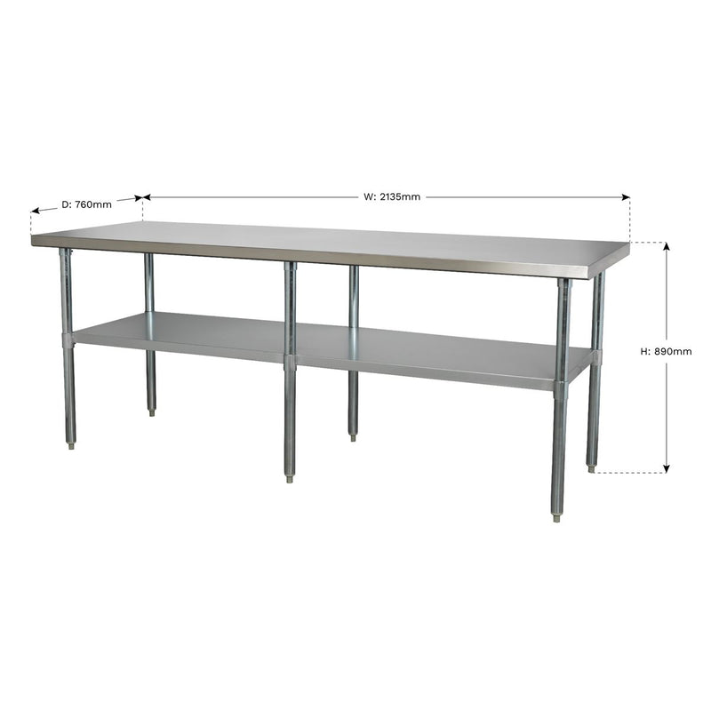 Sealey Stainless Steel Workbench 2.1m AP2184SS Sealey - Dynamic Drive