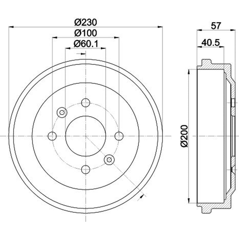 Mintex Brake Drum Assembly Rear fits Opel Karl 2015-2019 1.0