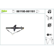 Valeo Electric Window Regulator Lifter Left Rear 861180