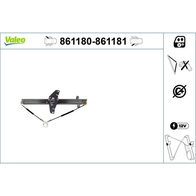 Valeo Electric Window Regulator Lifter Right Rear 861181