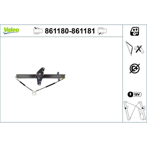 Valeo Electric Window Regulator Lifter Right Rear 861181