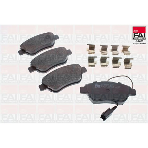 FAI Front Brake Pad Set fits Alfa Romeo Mito 2008-2018 0.9 1.4