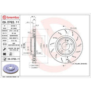 Brembo 2 x Rear Brake Discs 09.D763.11-x2