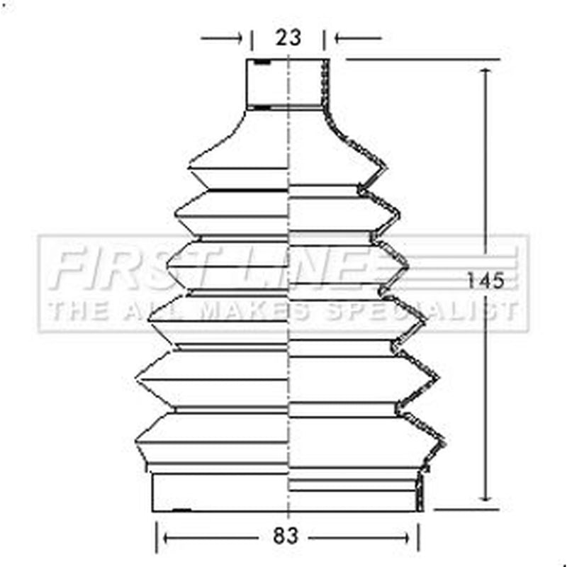 First Line Drive Shaft Bellow Kit Front Left Thermoplast fits Chevrolet Tacuma